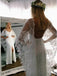 Sheath V-Neck Backless Wraps Lace Beach Wedding Dress with Split PDR34