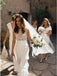 Sheath Bateau Cap Sleeves Sweep Train Lace Wedding Dress with Split PDR36