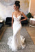 Mermaid Spaghetti Straps Lace Wedding Dress with Appliques PDL57