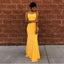 Mermaid Spaghetti Straps Floor-Length Yellow Sexy Prom Dress PDQ67