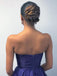 A-Line Sweetheart Ankle-Length Ombre Purple Satin Prom Dress with Pleats PDL90