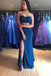 Two Piece Mermaid Sweetheart Royal Blue Prom Dress with Split PDN13