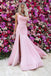 Mermaid Spaghetti Straps Floor-Length Pink Prom Dress with Split Ruched PDN29