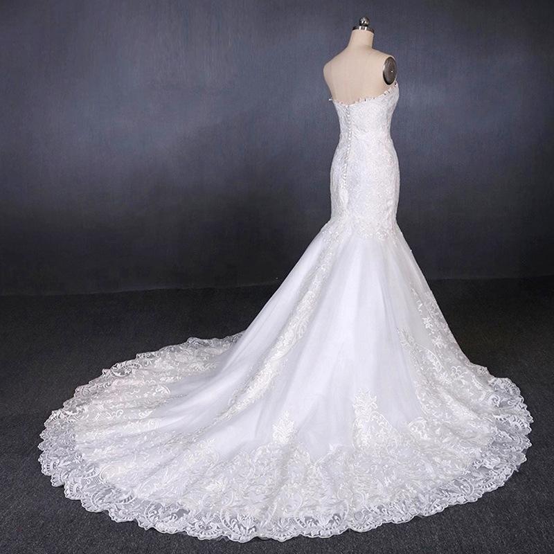 Mermaid Sweetheart Lace Appliques Long Cheap Wedding Dresses PDQ10