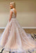 Chic A Line Off the Shoulder Lace Appliques Long Prom Dresses, Tulle Evening Dresses TD85