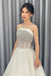 Off White A Line Spaghetti Straps Beading Elegant Long Prom Dress PDP74