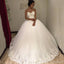 Sweetheart Sleeveless Tulle Long Ball Gown Wedding Dress with Lace Appliques PDH97