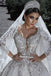 Princess Long Sleeves A Line Ball Gown Wedding Dresses With Applique PDE70