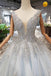 New Arrival Wedding Dresses V Neck Lace Up Back Beads Prom Dress Tulle PDL17