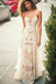 A-Line Spaghetti Straps Lace Beach Wedding Dress, Simple Boho Wedding Gown PDH84