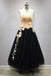 A Line Tulle Lace Appliqued Long Black Prom Dress PDO52