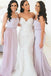 Simple Spaghetti Straps Long Chiffon Bridesmaid Dresses Mermaid Wedding Guest Gowns BD32