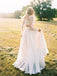 2 Pieces Lace Top Chiffon Skirt Romantic Long Sleeves Wedding Dresses PPD82