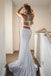 Strapless Sparkly Silver Open Back Long Sheath Party Cheap Prom Dresses PDJ91