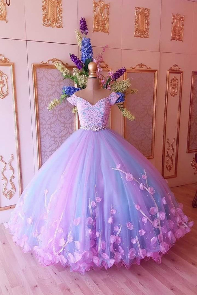 Princess Pink and Blue Ball Gown Cheap Prom Dresses,Quinceanera Dresses PDH98