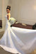 Round neck backless simple satin mermaid wedding dresses gw696