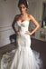 Elegant Sweetheart Strapless Mermaid Ivory Wedding Dresses Lace Appliques Bridal Gown WD32