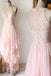 Princess Pink Lace Long Prom Dress Bridesmaid Dresses PDK96