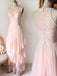 Princess Pink Lace Long Prom Dress Bridesmaid Dresses PDK96