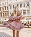 Cute Chiffon Pink Short Prom Dress, Off the Shoulder Homecoming Dress PDP58