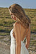 Spaghetti Straps Ivory Chiffon Beach Wedding Dresses, Lace Appliques Backless Bridal Dress SK17