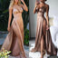 A Line Spaghetti Straps Sexy Slit Prom Dresses. Cheap Long Evening Dress PDJ26