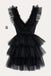 Elegant V-neck Pink A-line Tiered Tulle Homecoming Dress, HD32779