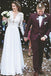 Modest A-Line Lace Appliques Long Sleeves Chiffon Elegant Wedding Dress PDH87