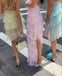 New Style Halter Layered Tulle Pink Prom Dresses, Long Bridesmaid Dresses OM0059