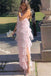 New Style Halter Layered Tulle Pink Prom Dresses, Long Bridesmaid Dresses OM0059