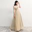 Charming Off the Shoulder A Line Tulle Long Prom Dresses With Beading PDG70