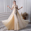 A Line Long Prom Dresses With Beading Formal Evening Gown PDL30