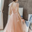 Charming A Line Long Tulle Prom Dresses With Flowers PDK59
