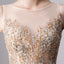 A Line Long Prom Dresses With Beading Formal Evening Gown PDL30