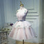 Pink A Line Appliques Homecoming Dresses, Short Prom Dress PDN58