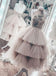 Unique Short Layered Tulle High Neck Short Prom Dress, Homecoming Dresses PDO56