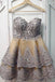 Unique Sweetheart Appliques Short Prom Dress, Layers Homecoming Dress PDP56