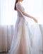 Charming A-line Round Beaded Long Sleeves Round Neck Prom Dresses Formal Gowns PD202