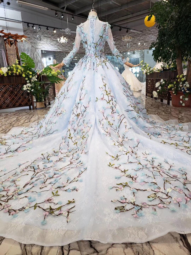 Stunning Light Blue Ball Gown Wedding Dresses, Quinceanera Dresses PDJ98
