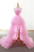 Elegant A Line Pink Spaghetti Straps Tulle Long Prom Dresses, Cheap Evening Dresses SK38