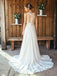 Elegant A-Line V Neck Spaghetti Straps Wedding Dresses with Lace PPD90