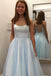 Sparkly A Line Spaghetti Straps Lilac Long Prom Dresses, Long Evening Dresses OM0034