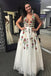 Charming V Neck Floral Embroidery Long Lace Prom Dress with Pocket PDJ1