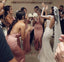 Beautiful Sheath Sleeveless Pink Long Bridesmaid Dress with Split PDG54
