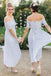 A-Line Off-the-Shoulder Short Sleeve Pleated Chiffon Bridesmaid Dress with Lace PDI45