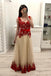 A Line Tulle Long Prom Dress With Red Appliques,Junior Party Prom Dresses PDI15