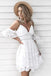 A-Line Spaghetti Straps Short White Lace Homecoming Dress PPD7