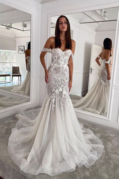 Elegant Mermaid Sweetheart Wedding Dresses