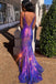 Sparkly Mermaid V Neck Spaghetti Straps Laser Sequin Prom Dresses, Party Dresses OM0087