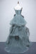 Elegant Spaghetti Straps Tulle Long Formal Prom Dresses, A-line Long Evening Dress OM0004